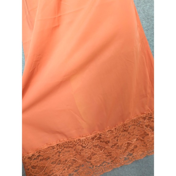 Vintage Vanity Fair Full Slip SZ 32 1950s Coral Lace Tricot Nylon Made USA - Picture 11 of 12